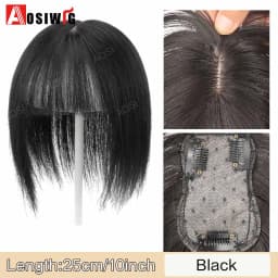 Long Straight Topper Hair Piece With Bangs Invisible Seamless Clip Overhead Toupee Invisible Replacement block Cover White Hair