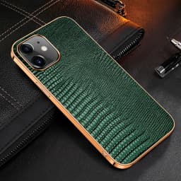 Genuine Leather Case For iPhone 13 12 11 Pro MAX 12 Mini 12Pro 13Pro 11Pro X XR XS Max Case Luxury Plating Soft edge Back Cover