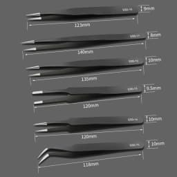 ESD Anti-Static Stainless Steel Tweezers Precision Maintenance Industrial Repair Curved Tool Home Working