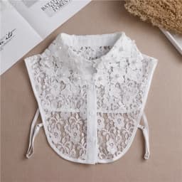 Female Lace Detachable Collar Vintage Solid Fake Collar Lapel Blouse Top Adjustable Women Clothes Ladies False Collar
