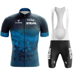 2024 Jersey Set Strava Summer Short Sleeve Breathable Men's Mountain Bike Jersey Set Sweat-Wicking Quick-Drying Jersey