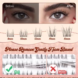 Lash Clusters 0.05mm PBT Fiber Eyelash Clusters 0.1mm Superfine Invisiband D Curl Diy Lash Extension 8-16mm Individual Lashes