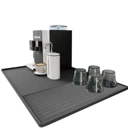 Silicone Coffee Mat Silicone Coffee Station Mat With Raised Edges Dish Drying Mat Pet Feeding Mat Multifunctional Coffee Bar
