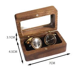 Solid Wood Black Walnut Window Exquisite Cufflink Box Sleeve Nails French Cufflink Collar Clip Box Package Gift Box