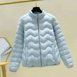 Lightweight Stand Collar Down Cotton Coats Women Classic Zipper Up Long Sleeve Winter Parkas Woman Solid Warm Puffer Jackets