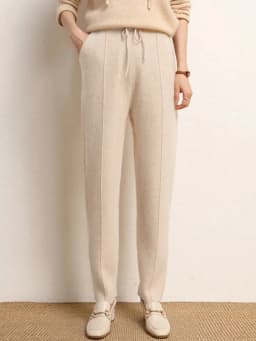 Women's 100% Pure Wool Slim Pants High Waist Autumn and Winter Cashmere Casual Knitted Pencil Pants Korean Thick Casual pants