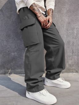 3D Pockets, Street-bombing Workwear, Trendy Functional Lacing, Loose-fitting Casual Pants, Men's Straight-cut Fashion