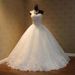 High Quality See Through Sexy Strapless Lace Up Wedding Dresses 2024 Ball Gowns Vestidos De Novia Plus Size Customized