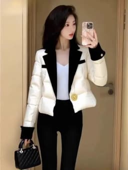 Stylish Thick Warm White Women's Coat Winter New Arrival High End Personality Korean Version Loose Fit Long Sleeve Zipper Clo...