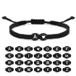 26 Letters Initial Heart Bracelets Handmade Adjustable A-Z Name Braided Bracelets For Women Men Friendship Jewelry