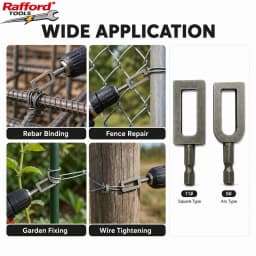 Rafford 1/4 Inch Hex Shank Wire Twister Drill Attachment, 9#/11# Rebar Tie Wire Winder Tool for Fence Repair & Construction