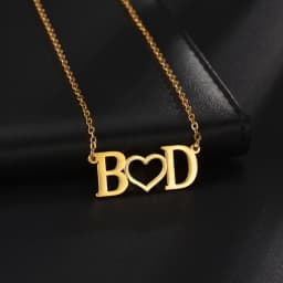 Atoztide Personalized Custom Name Necklaces for Women Double Initials Letters Pendant Stainless Steel Link Chain Jewelry Gift