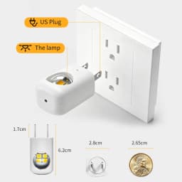 Dusk to Dawn EU US Plug LED Night Light Auto On Off Light Sensor Plug in Night Lamp for Bedroom Bathroom Hallway Kitchen Stairs