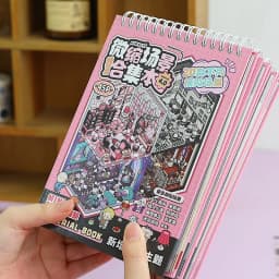 25pcs Die-Cut Stickers + 20 Scene Cards, Micro-Pore Theme Diorama Sticker Book for Journal Scrapbooking 3D Layout Set, Mr. Paper