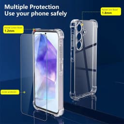 Case with Glass for Samsung A56 A36 A15 A55 A54 A14 A34 A35 A52 Silicone Cover for Samsung Galaxy A55 shockproof Case