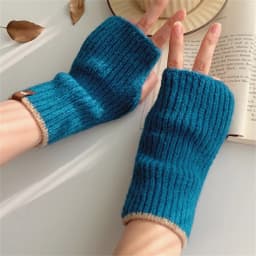 Korean Solid Color Half Finger Gloves Unisex Winter Knitted Gloves Women's Faux Cashmere Warm Gloves Hand Wrist Warmer Mittens