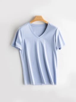 SuyaDream Women Solid T Shirts, Silk Cotton Blend, O Neck, Short Sleeved Solid Tee, 2025 Summer Candy Colors Basic Cozy Top Gree