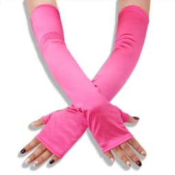 49cm Women Satin Long Fingerless Gloves Solid Retro Style Opera Wedding Evening Dress Accessories Etiquette High Elasticity