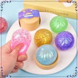 Glitter Mochi Steamer Bun Stress Reliever Soft Sensory Fidget Toy for Kids Adults Anxiety Relief Office Desk Decor