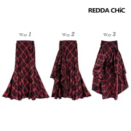 REDDACHiC 3-WAY Bustle Skirt Sequin Sarong Goth Irregular High Low Adjustable Low Rise Plaid Long Skirt Grunge Women Alt Clothes
