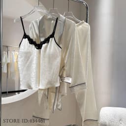 Elegant French Pajamas 3PCS Set Exquisite Jacquard Long Sleeve Cardigan Cami Trouser Suits Spring Summer Nightwear Homewear