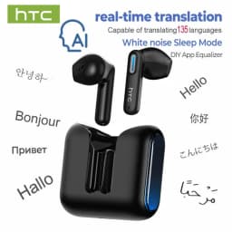 HTC NE49 TWS Wireless Earbuds Bluetooth AI Translator ENC Noise Cancelling 40H Battery Touch Control Stereo Sports Headphones