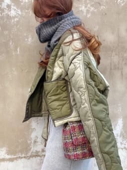 Korean Retro Patchwork Diamond Grid V-neck Cotton Jacket Women's New Winter Fashion Small Size Matching Cotton Clothes