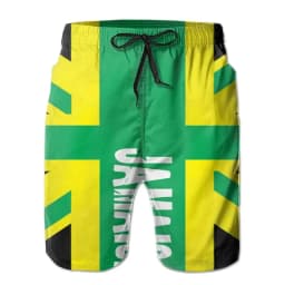 Women's Men's 3d Printed Jamaican Flag Swim Trunks Fashion Summer Beach Surf Board Shorts Quick Dry Sports Gym Short Pants