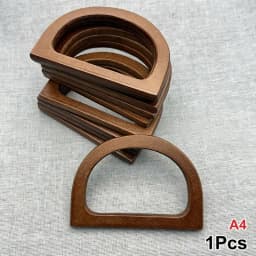 1Pcs Wood Half Circle D-shaped Bag Handle Crochet Knit Bag Handles Replacement DIY Handbags Purse Luggage Handcrafted Handle