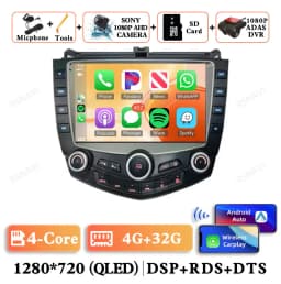 Android 15 For Honda Accord 7 2003 - 2007 Head Unit Stereo Autoradio Navigation 4G LTE 5G WIFI DSP Car Radio Qualcomm AUTO BT