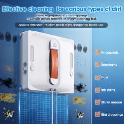 Lubluelu Robot Window Washer 8-Layer Safety Protection 9000Pa Suction Intelligent Path Edge Cleaning Home Glass Cleaning Robot