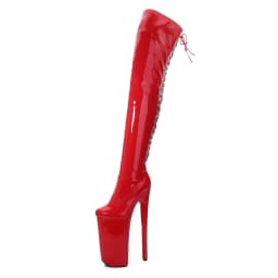 SDTRFT Female Over The Knee Buckle Red Boots 26cm Thin Heels Stilettos Platform Botas Mujer Ladies Shoes Woman PUNK Girl's Pumps