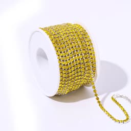 DUCRYSTAL 10Yard/Roll Crystal Rhinestone Chain Trim for Sewing Craft DIY Decoration Jewelry Rhinestones Chain for Wedding Dress