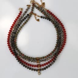 2026 autumn and winter 4*6mm natural stone abacus beads stainless steel bead jewelry necklace, suitable for daily wear