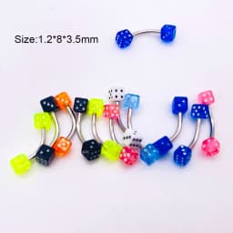 10 Pcs Tongue Nail Puncture Dice Ball Stripe Piercing Pin Ear Studs Screw Dice Female Earrings Lip Nails Piercing Body Jewelry