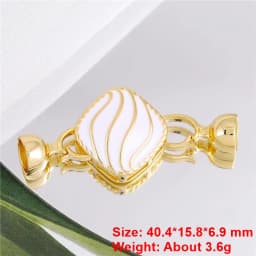 Juya DIY 18K Gold Plated Creative Closure Fasteners Lock Clasps Accessories For Needlework Beads Pearls Jewelry Making Material