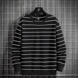 Spring Men Stripe Sweatshirt Cotton Oversized Hoodies Men Long Sleeve O-Neck Pullovers Male Streetwear Fashion Tops 6Xl 8Xl