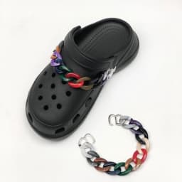 Single piece chain shoes charms plastic pearl Macaron Accessories for clogs shoe Decorations man kids gifts