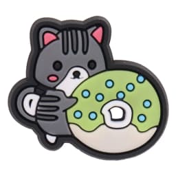 New Arrival 1pcs Cute Cartoon Cat Paw Doughnut PVC Shoe Charms Sandals Decoration Ornaments Accessories Kid Party Xmas Gift