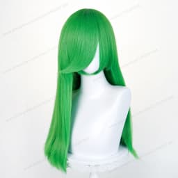 60cm Long Straight Cosplay Synthetic Wig With Bangs Golden Yellow Green Blonde Purple Heat Resistant Hair Anime Wigs + Wig Cap