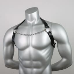 1PC Men's Leather Chest Harness Gothic Body Chain Belt Punk Shoulder Straps Ring, for Men Rave,Clubwear Costume