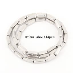 Natural Silver Color Hematite Stone Cylinder Irregular Loose Round Beads For DIY Jewelry Making Bracelet Earring Accessories
