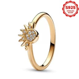2026 Hot Selling 925 Silver Multi-Color Sun and Moon Heart-Shaped Ring for Women's Party Exquisite Jewelry Gift