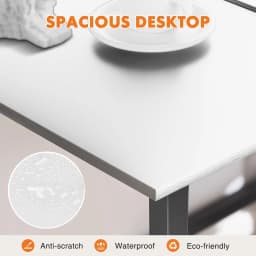 JHK Computer Office Desk Writing Study Office Gaming Table Modern Simple Style Compact Metal Frame Wood Tabletop Easy Assembly