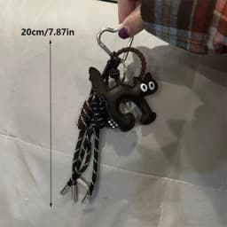 Classic Cute PU Leather Cat Shape Keychain Pendant Lovely Car Key Ring Bag Charm Phone Accessory Trinket