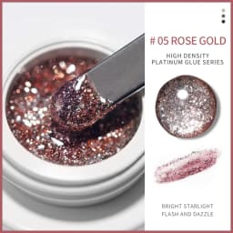 1Jar High Density Glitter Platinum Glue Nail Art Gold Silver Platinum Drawable Line Painted Line Nail Glue 5g UV Gel Varnish #GY