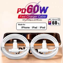 For Apple Original PD 60W Fast Charging Charger Cable For iPhone 17 16 15 14 13 12 11 Pro Max USB Type C Lightnings Charge Cable