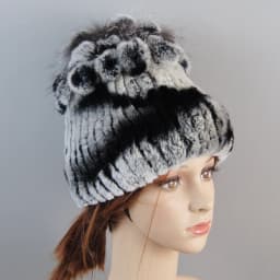 Real Rex Rabbit Fur Hat And Scarf Set Women Winter Knitted Beanie Hat Natural Fur Skullies Beanies Woman Hat Female Cap Elastic