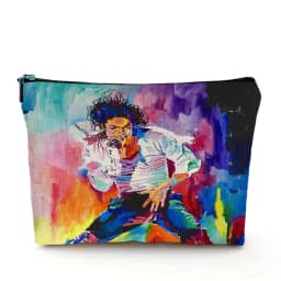 Super Star Michael Jackson Cosmetic Bag Double Print Makeup Bags Women Wedding Handbag Lady Travel Organizer Child Wallet