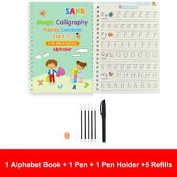 1/4PCS Sank Magic Practice Copybook Pen Preschools Kids Calligraphy English Verison Free Wiping Children Reusable Writing Book
